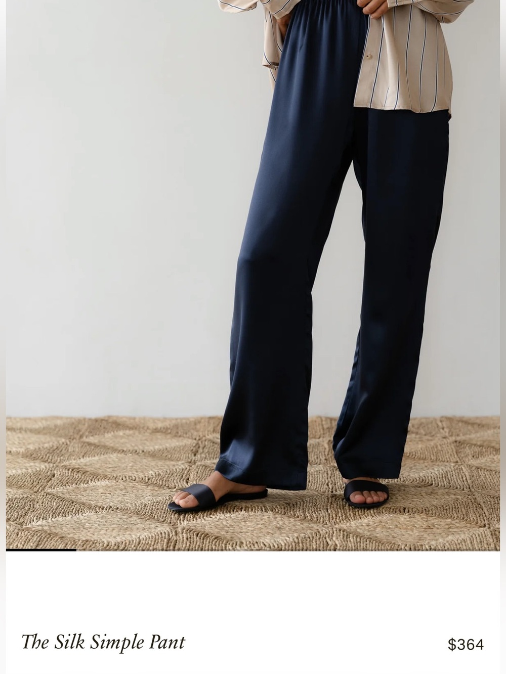 Donni Silk Simple Pant - Navy